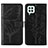 Leather Case Stands Butterfly Flip Cover Holder Y01B for Samsung Galaxy A22 4G Black