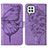 Leather Case Stands Butterfly Flip Cover Holder Y01B for Samsung Galaxy A22 4G Clove Purple