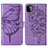 Leather Case Stands Butterfly Flip Cover Holder Y01B for Samsung Galaxy A22 5G Clove Purple