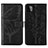 Leather Case Stands Butterfly Flip Cover Holder Y01B for Samsung Galaxy A22s 5G Black
