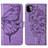 Leather Case Stands Butterfly Flip Cover Holder Y01B for Samsung Galaxy A22s 5G Clove Purple