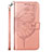 Leather Case Stands Butterfly Flip Cover Holder Y01B for Samsung Galaxy A23 4G Rose Gold