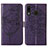 Leather Case Stands Butterfly Flip Cover Holder Y01B for Samsung Galaxy A30 Purple