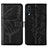 Leather Case Stands Butterfly Flip Cover Holder Y01B for Samsung Galaxy A30S Black