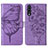 Leather Case Stands Butterfly Flip Cover Holder Y01B for Samsung Galaxy A30S Clove Purple