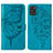 Leather Case Stands Butterfly Flip Cover Holder Y01B for Samsung Galaxy A31 Blue