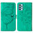 Leather Case Stands Butterfly Flip Cover Holder Y01B for Samsung Galaxy A32 4G Green