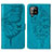 Leather Case Stands Butterfly Flip Cover Holder Y01B for Samsung Galaxy A42 5G Blue