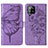 Leather Case Stands Butterfly Flip Cover Holder Y01B for Samsung Galaxy A42 5G Clove Purple