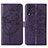 Leather Case Stands Butterfly Flip Cover Holder Y01B for Samsung Galaxy A50S Purple