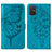 Leather Case Stands Butterfly Flip Cover Holder Y01B for Samsung Galaxy A51 5G Blue