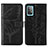 Leather Case Stands Butterfly Flip Cover Holder Y01B for Samsung Galaxy A52 4G Black