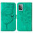 Leather Case Stands Butterfly Flip Cover Holder Y01B for Samsung Galaxy A52 4G Green