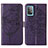 Leather Case Stands Butterfly Flip Cover Holder Y01B for Samsung Galaxy A52 4G Purple