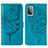 Leather Case Stands Butterfly Flip Cover Holder Y01B for Samsung Galaxy A52s 5G Blue
