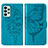 Leather Case Stands Butterfly Flip Cover Holder Y01B for Samsung Galaxy A53 5G Blue