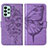 Leather Case Stands Butterfly Flip Cover Holder Y01B for Samsung Galaxy A53 5G Clove Purple