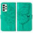 Leather Case Stands Butterfly Flip Cover Holder Y01B for Samsung Galaxy A53 5G Green