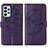 Leather Case Stands Butterfly Flip Cover Holder Y01B for Samsung Galaxy A53 5G Purple