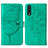 Leather Case Stands Butterfly Flip Cover Holder Y01B for Samsung Galaxy A70S Green