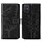 Leather Case Stands Butterfly Flip Cover Holder Y01B for Samsung Galaxy A71 5G Black