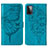 Leather Case Stands Butterfly Flip Cover Holder Y01B for Samsung Galaxy A72 4G Blue