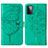Leather Case Stands Butterfly Flip Cover Holder Y01B for Samsung Galaxy A72 4G Green
