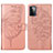 Leather Case Stands Butterfly Flip Cover Holder Y01B for Samsung Galaxy A72 4G Rose Gold
