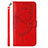 Leather Case Stands Butterfly Flip Cover Holder Y01B for Samsung Galaxy A73 5G Red