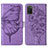 Leather Case Stands Butterfly Flip Cover Holder Y01B for Samsung Galaxy F02S SM-E025F Clove Purple