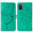 Leather Case Stands Butterfly Flip Cover Holder Y01B for Samsung Galaxy F02S SM-E025F Green