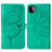 Leather Case Stands Butterfly Flip Cover Holder Y01B for Samsung Galaxy F42 5G Green