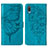 Leather Case Stands Butterfly Flip Cover Holder Y01B for Samsung Galaxy M02 Blue