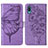 Leather Case Stands Butterfly Flip Cover Holder Y01B for Samsung Galaxy M02 Clove Purple