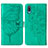 Leather Case Stands Butterfly Flip Cover Holder Y01B for Samsung Galaxy M02 Green