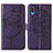 Leather Case Stands Butterfly Flip Cover Holder Y01B for Samsung Galaxy M02 Purple