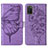 Leather Case Stands Butterfly Flip Cover Holder Y01B for Samsung Galaxy M02s Clove Purple