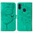 Leather Case Stands Butterfly Flip Cover Holder Y01B for Samsung Galaxy M11 Green