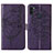 Leather Case Stands Butterfly Flip Cover Holder Y01B for Samsung Galaxy M11 Purple