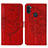 Leather Case Stands Butterfly Flip Cover Holder Y01B for Samsung Galaxy M11 Red