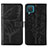 Leather Case Stands Butterfly Flip Cover Holder Y01B for Samsung Galaxy M12 Black