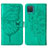 Leather Case Stands Butterfly Flip Cover Holder Y01B for Samsung Galaxy M12 Green