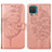 Leather Case Stands Butterfly Flip Cover Holder Y01B for Samsung Galaxy M12 Rose Gold