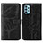 Leather Case Stands Butterfly Flip Cover Holder Y01B for Samsung Galaxy M32 5G Black