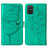 Leather Case Stands Butterfly Flip Cover Holder Y01B for Samsung Galaxy M40S Green