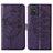 Leather Case Stands Butterfly Flip Cover Holder Y01B for Samsung Galaxy M40S Purple