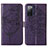 Leather Case Stands Butterfly Flip Cover Holder Y01B for Samsung Galaxy S20 FE 4G Purple