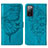 Leather Case Stands Butterfly Flip Cover Holder Y01B for Samsung Galaxy S20 FE 5G Blue