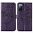 Leather Case Stands Butterfly Flip Cover Holder Y01B for Samsung Galaxy S20 FE 5G Purple
