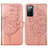 Leather Case Stands Butterfly Flip Cover Holder Y01B for Samsung Galaxy S20 FE 5G Rose Gold